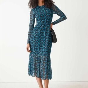 & other stories midi dress Blue Floral Women's Dress in XS